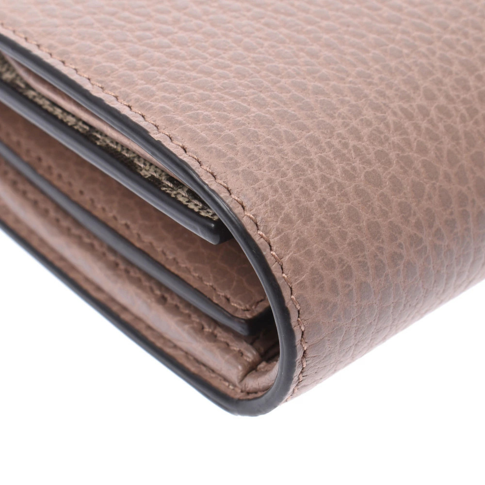 GUCCI GG Marmont Wallet Beige Pink Supreme Canvas Leather Bi fold - Picture 6 of 8